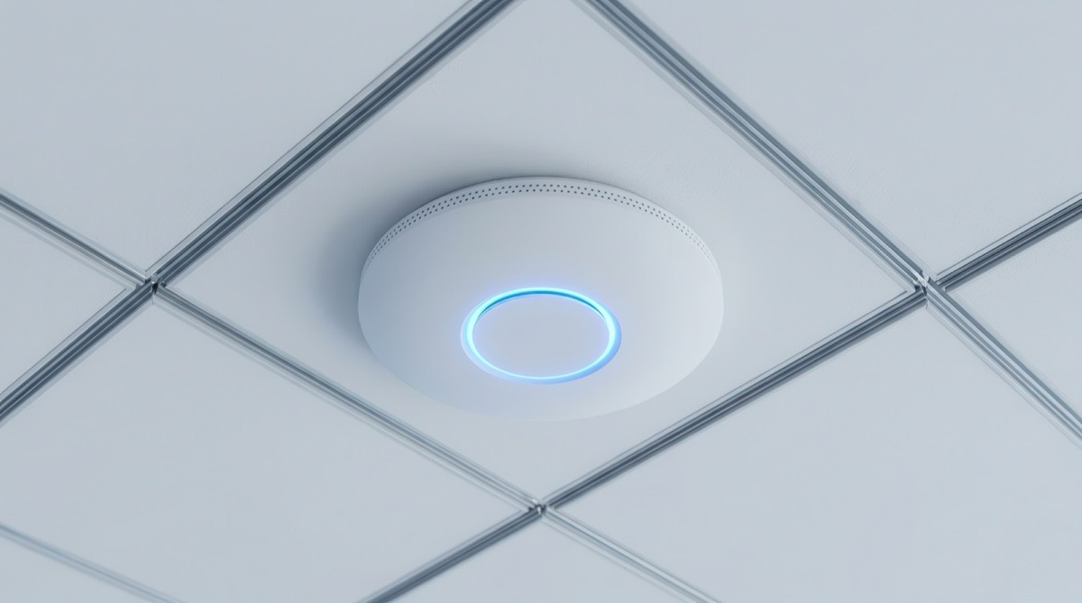 A wireless access point mounted in a suspended ceiling